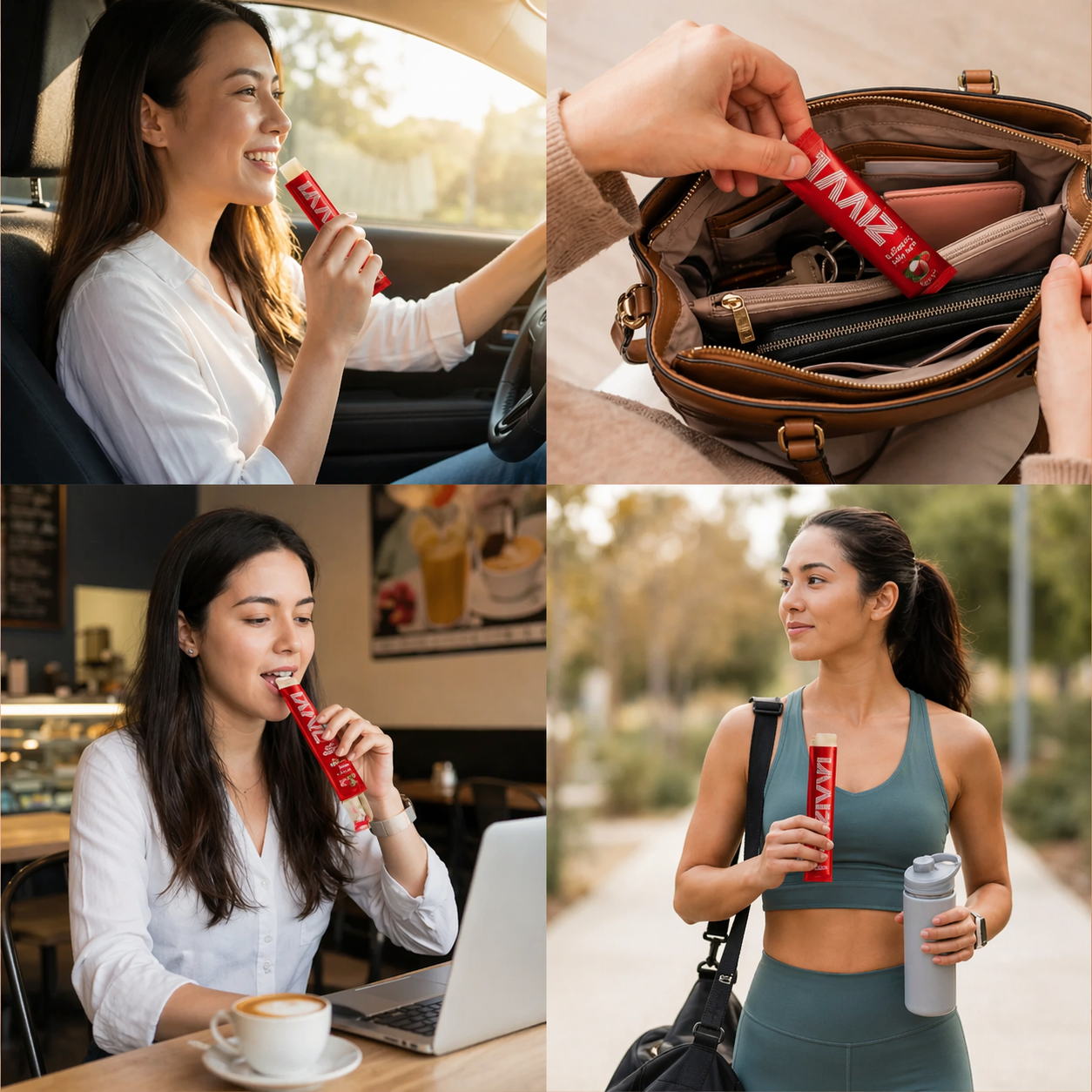 Portable collagen jelly stick in a bag