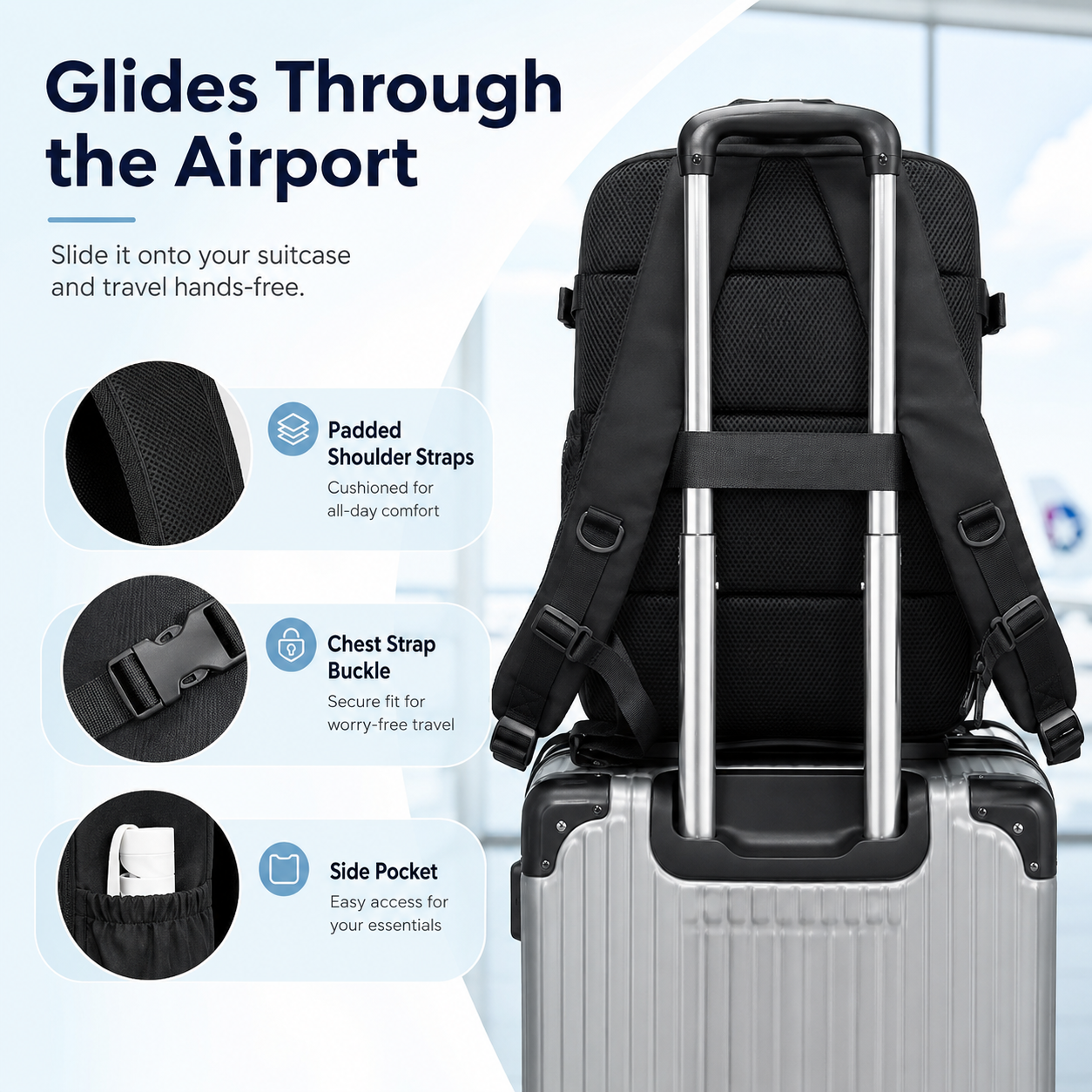 Glides through the airport