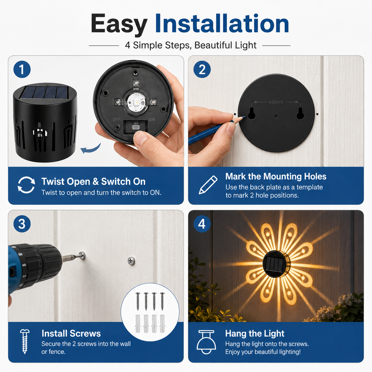 Easy installation in four steps